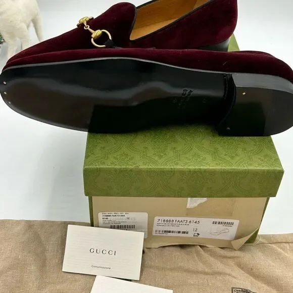 Men’s Gucci Horsebit velvet loafers size 12 fits 13 US made in Italy - Picture 6 of 12